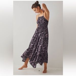 Free people heat wave printed maxi slip. FREE oversized NWT mesh shirt included